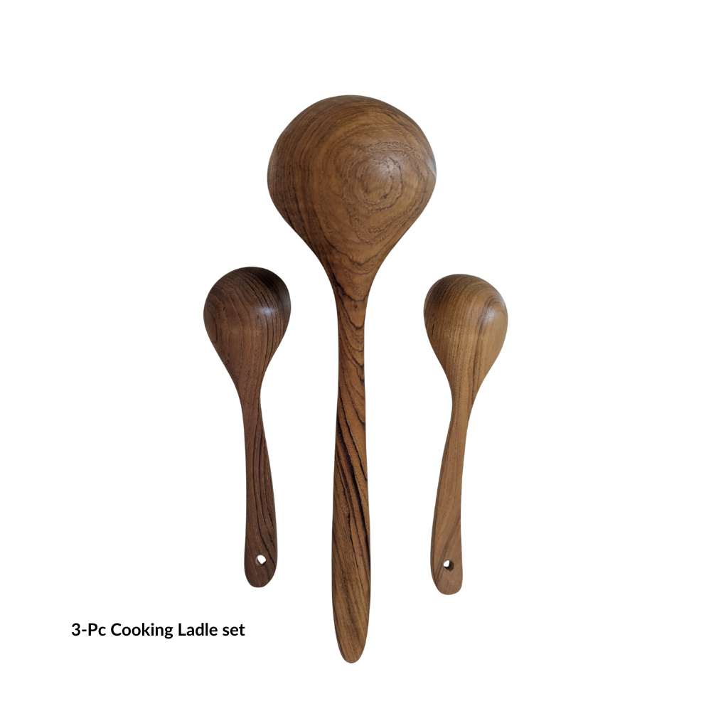 Teak Wood Soup Cooking Serving Ladles