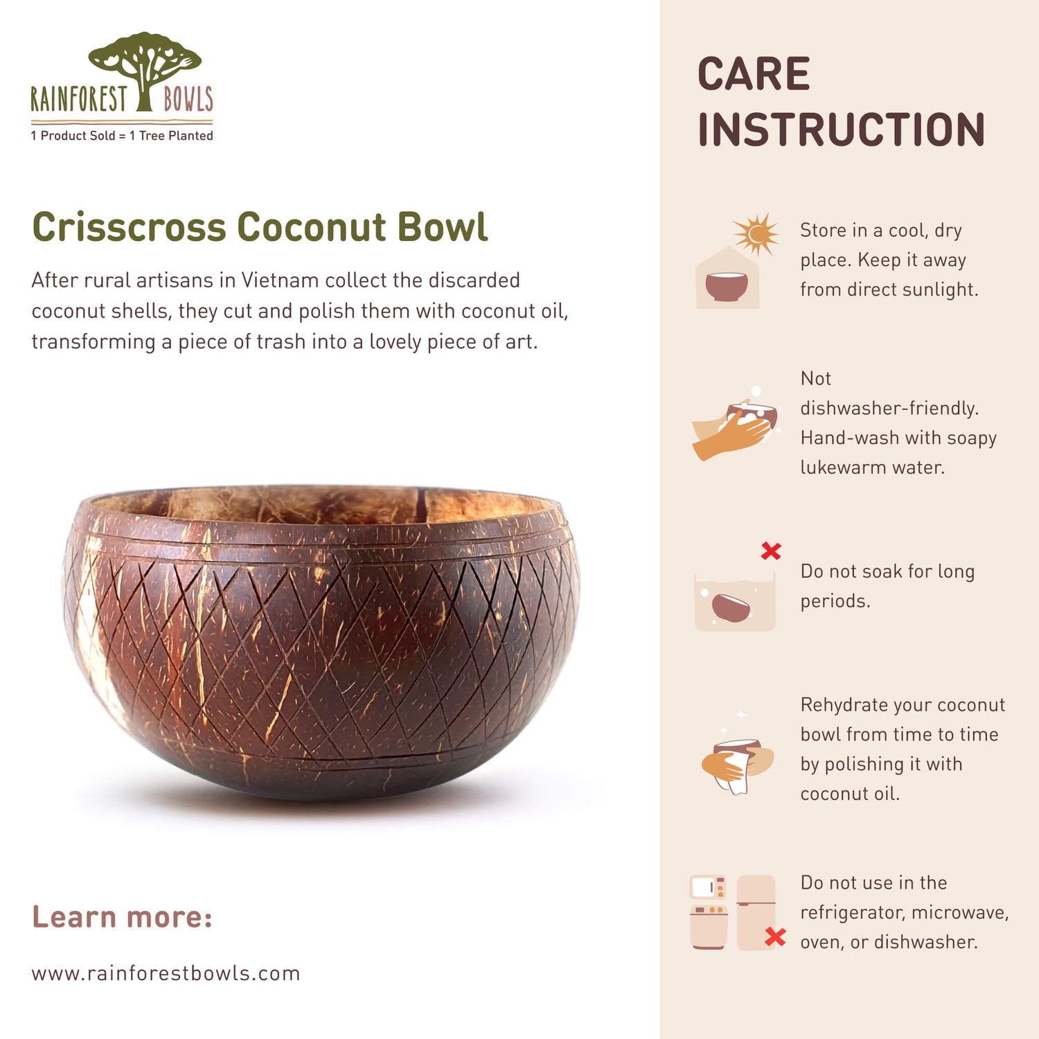 Crisscross Coconut Bowl Kitchen Serve Set of 2
