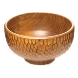 Dome Carved Shiruwan Teak Wood Soup Bowl