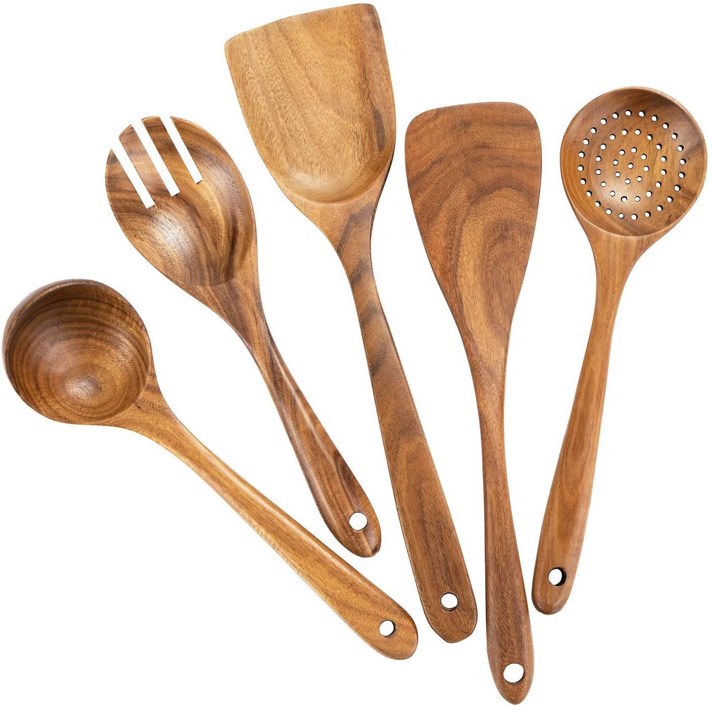 Wooden Kitchen Utensil Set – Natural Cooking Tools for Everyday Use