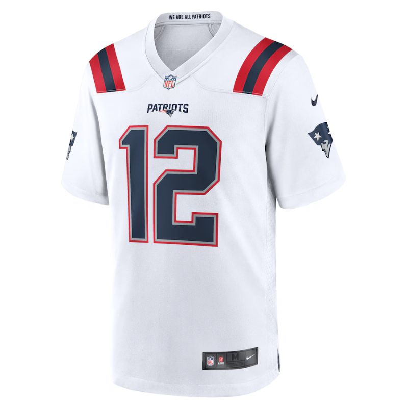 New England Patriots 24/25 White Tom Brady #12