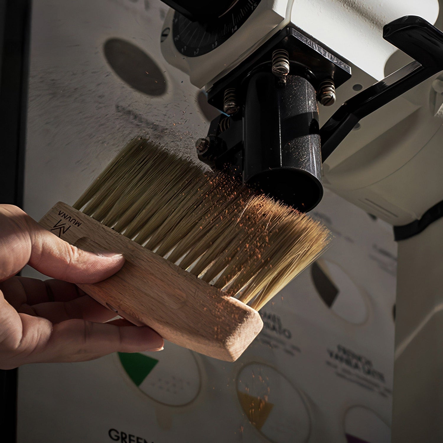 Solid Wood Coffee Cleaning Brush Set