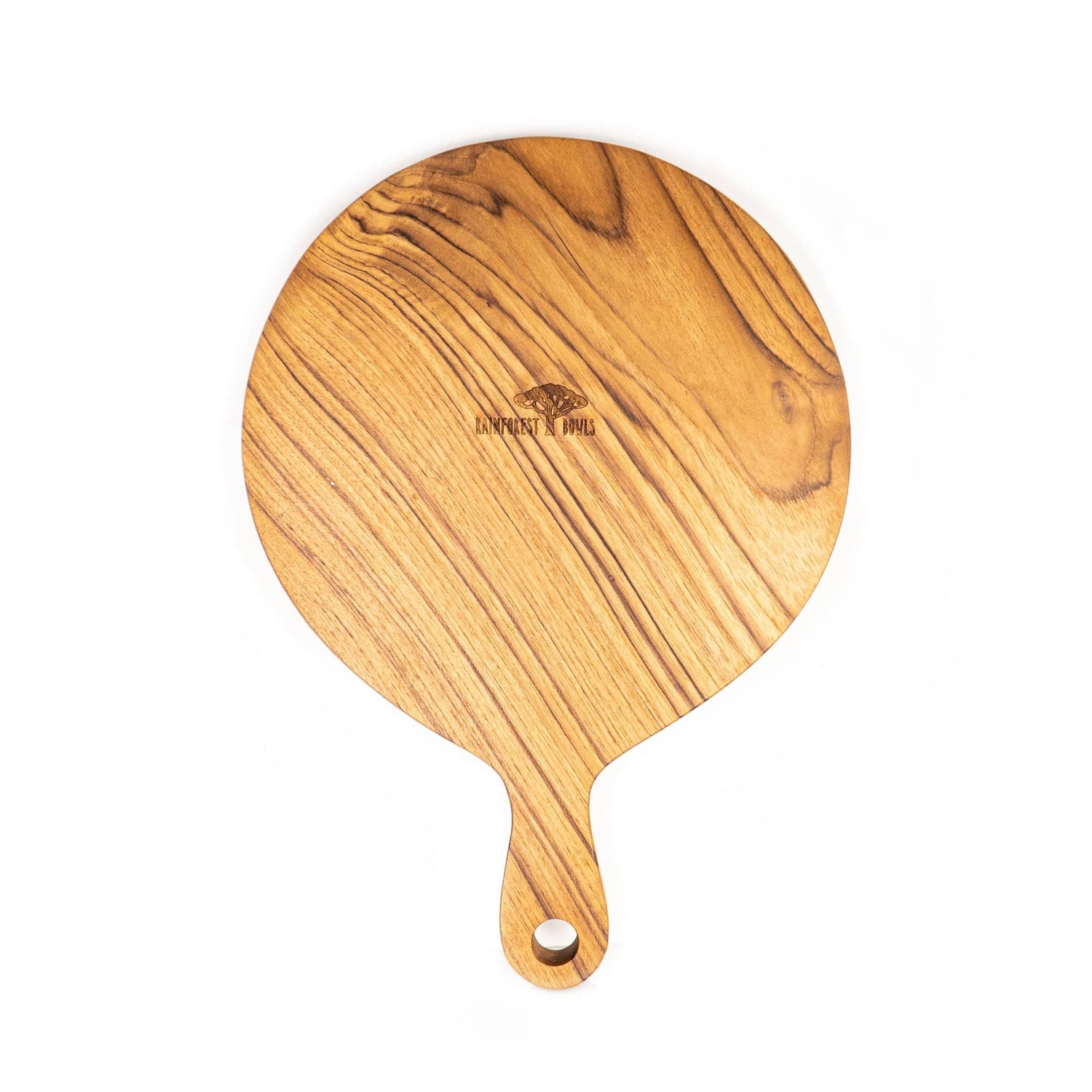 10 Inch Teak Wood Pizza Board with Handle & Rim
