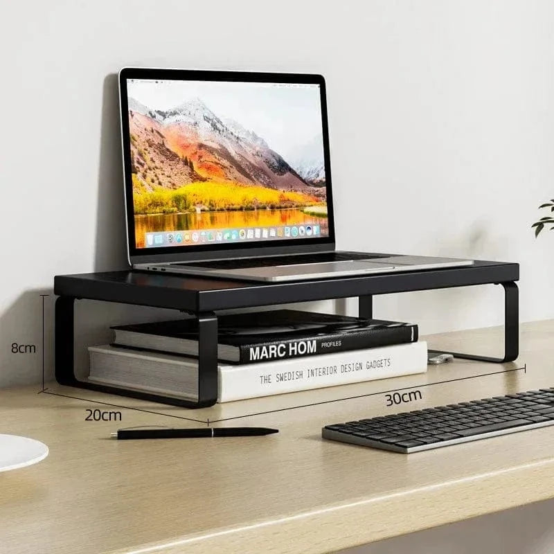 Wooden Monitor Riser Stand – Desktop Organizer & Heightening Bracket