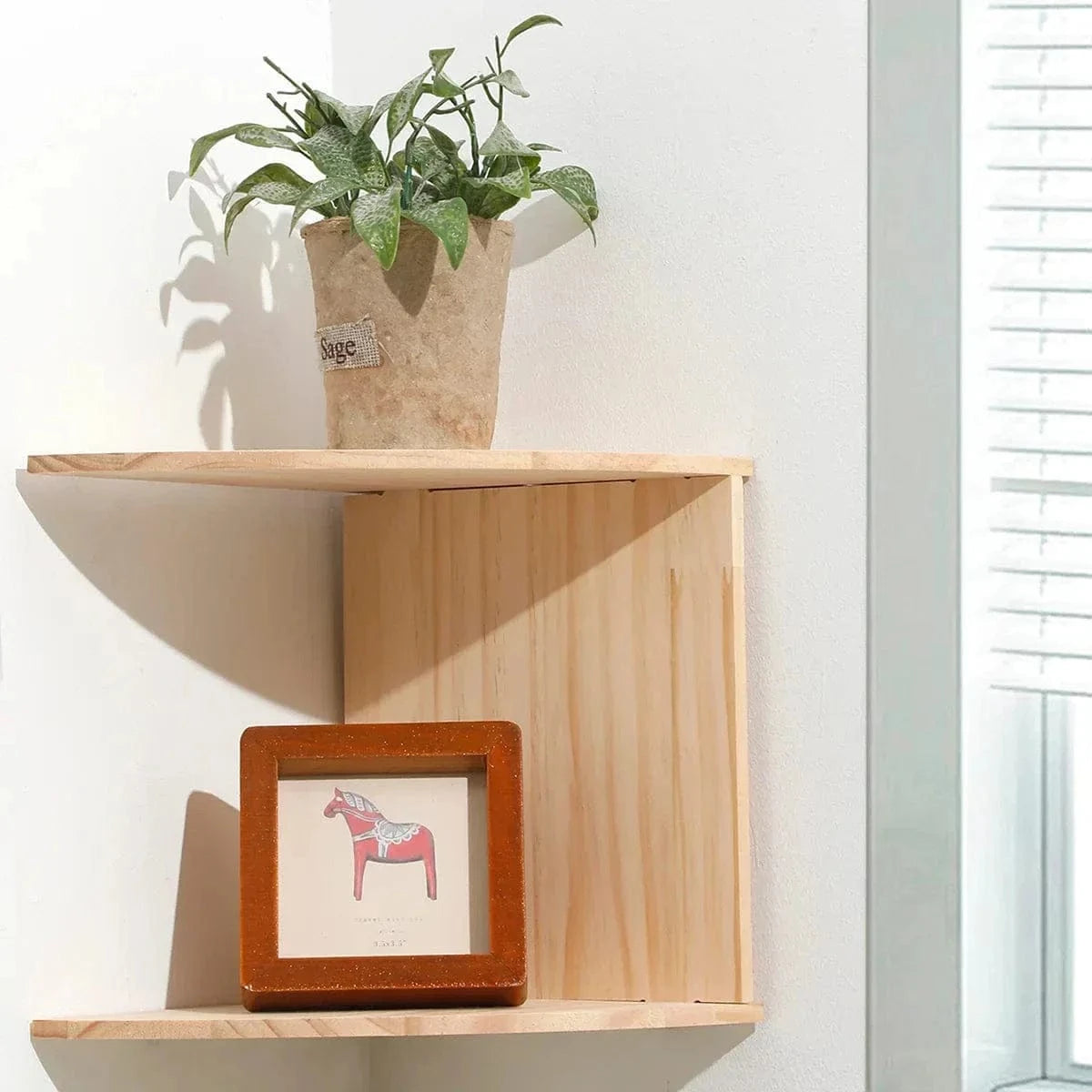 PVC Wooden Corner Shelf – 2/4/5-Tier Storage Rack for Home Decoration