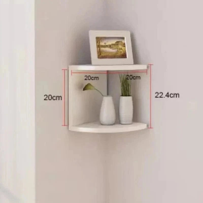 PVC Wooden Corner Shelf – 2/4/5-Tier Storage Rack for Home Decoration