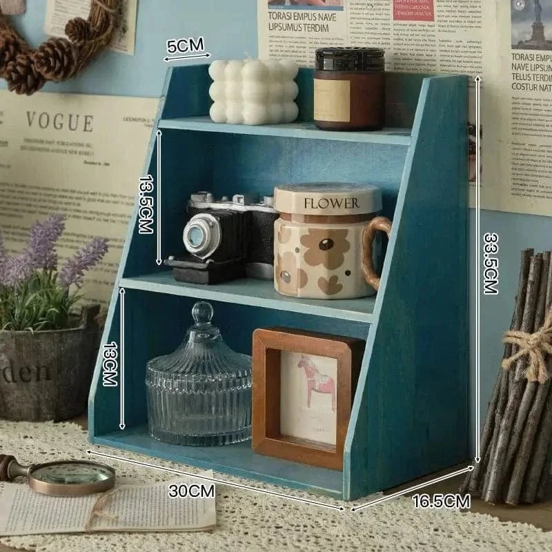 Solid Wood Cosmetics Storage Rack – Multi-Layer Desktop Organizer Box
