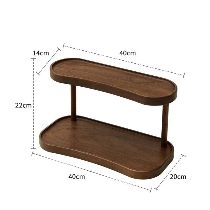 2-Tier Wooden Storage Organizer – Makeup, Mug, and Countertop Display Rack