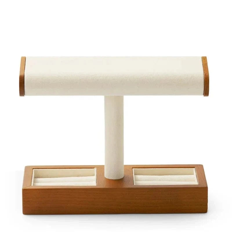 Solid Wood Watch Display Stand – T-Bar Jewelry Organizer for Men & Women