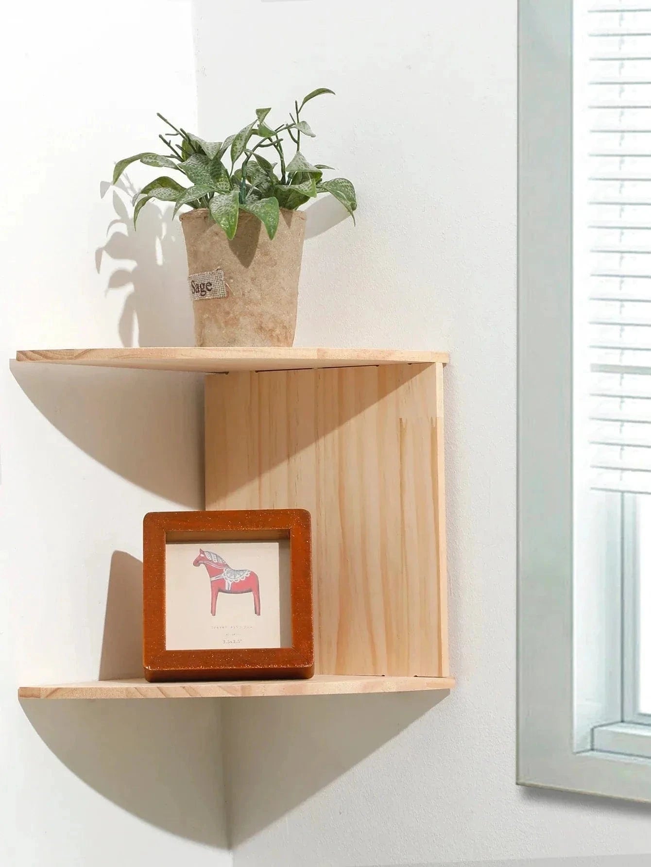 PVC Wooden Corner Shelf – 2/4/5-Tier Storage Rack for Home Decoration