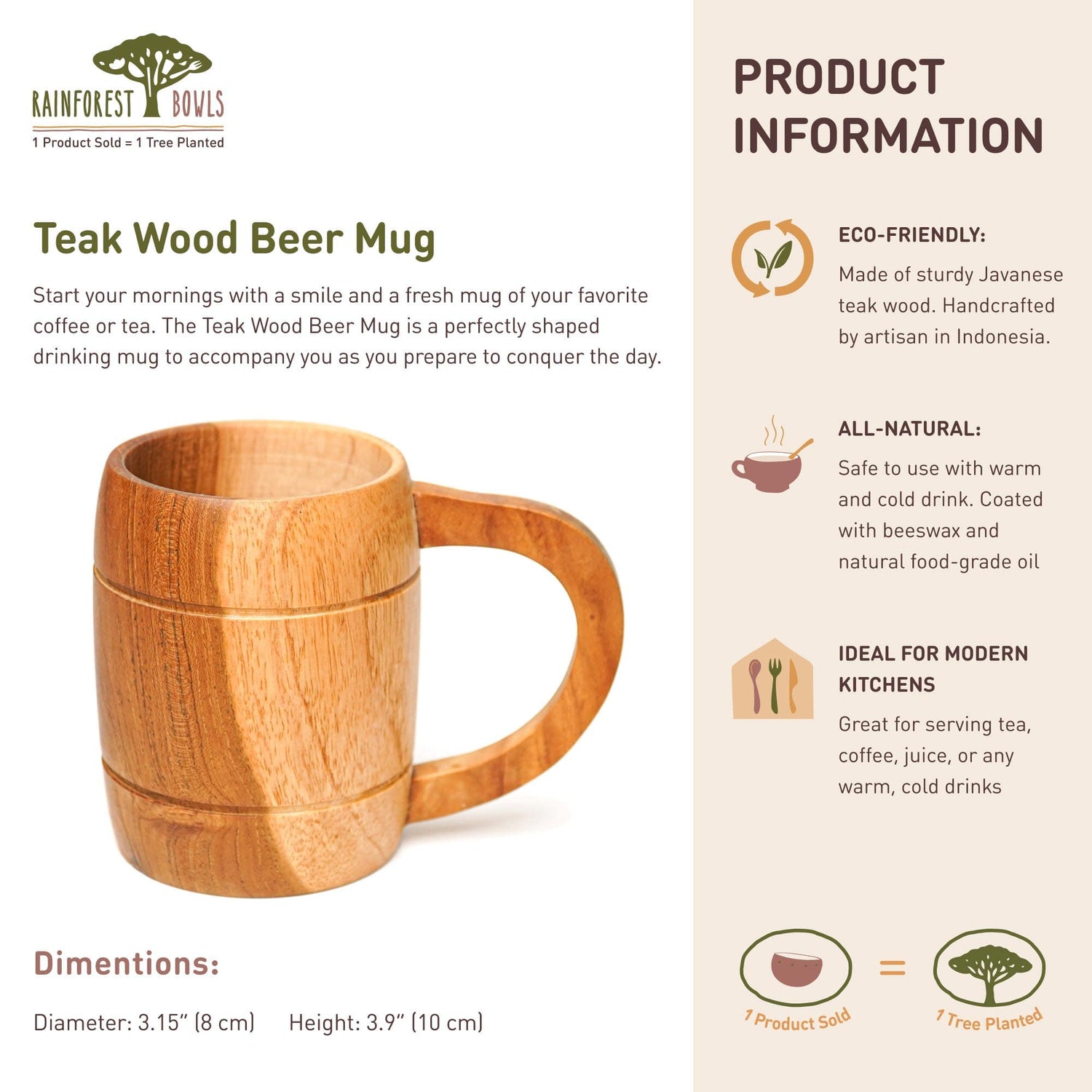 Teak Wood Mug