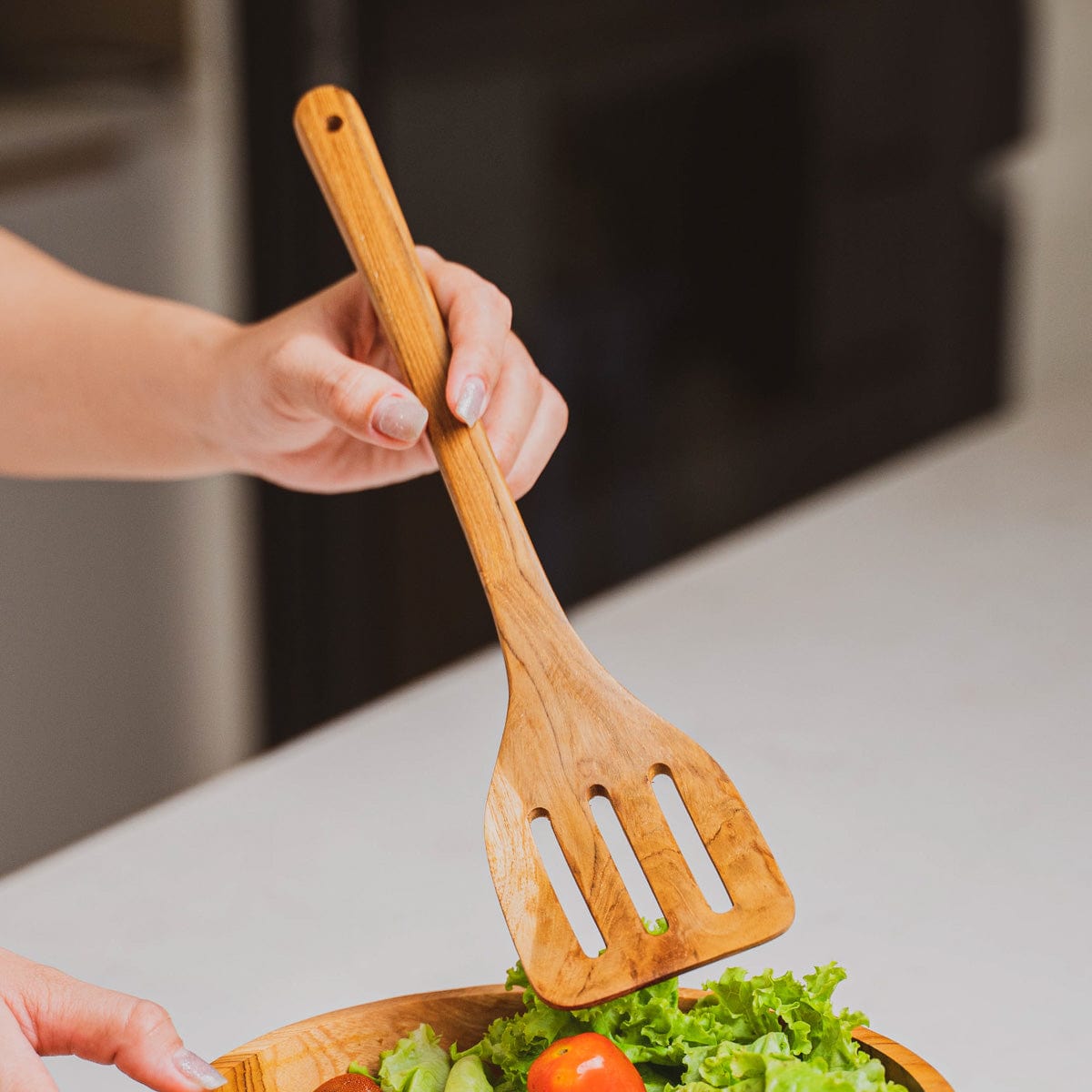 5-Pc Teak Wood Cooking Utensils Set