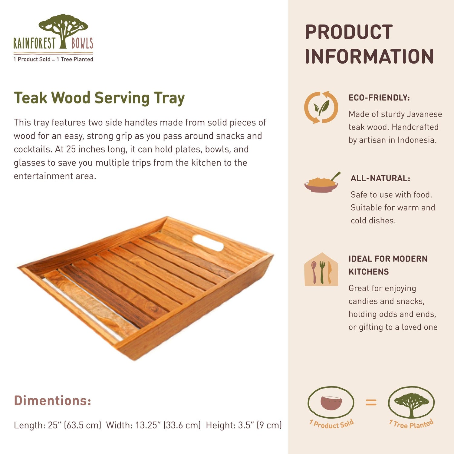 Teak Wood Serving Tray