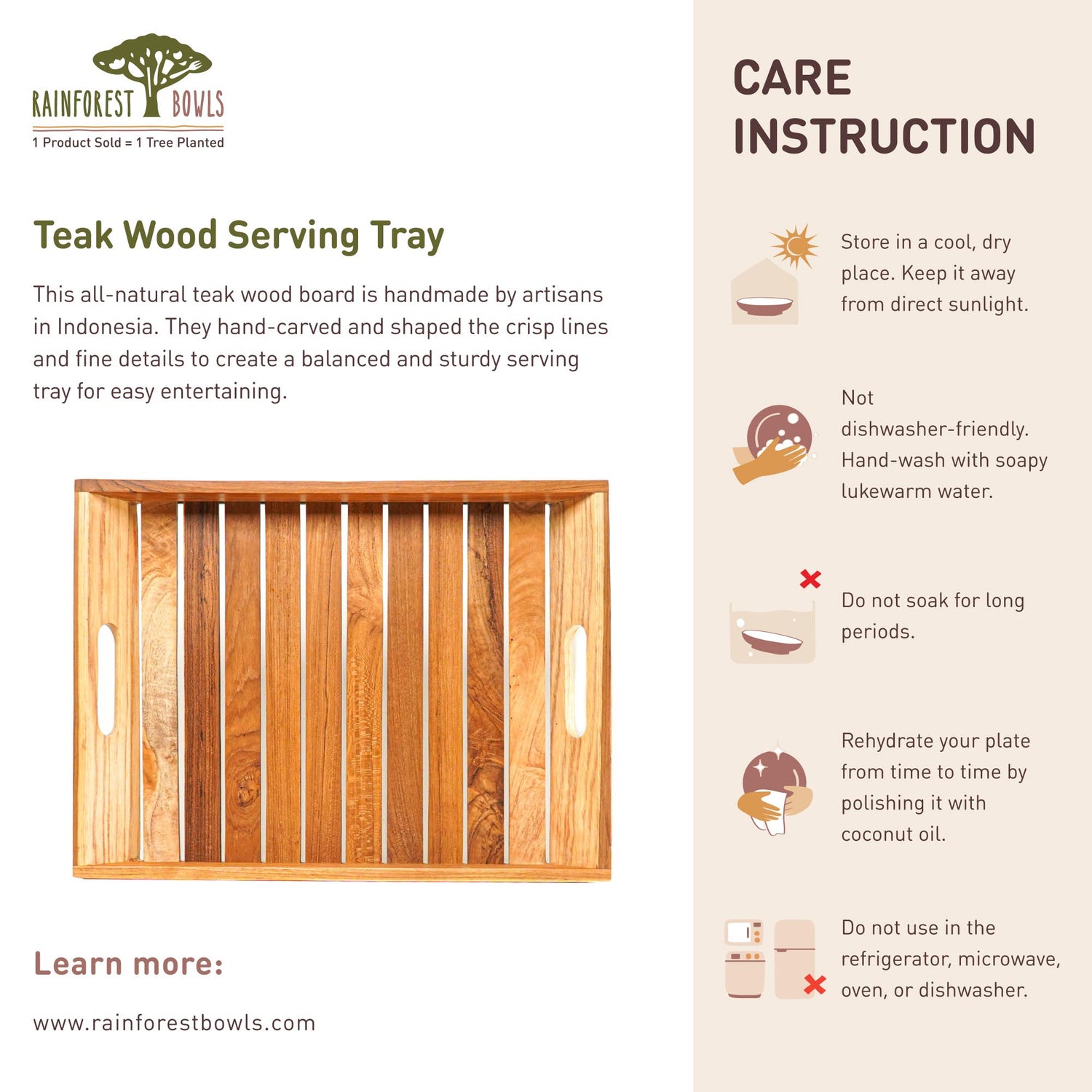 Teak Wood Serving Tray