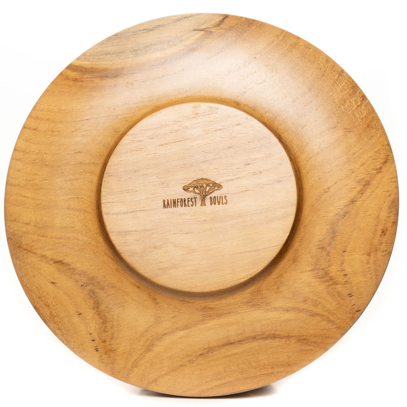 Flat Wide Hachi Teak Wood Serving Bowl