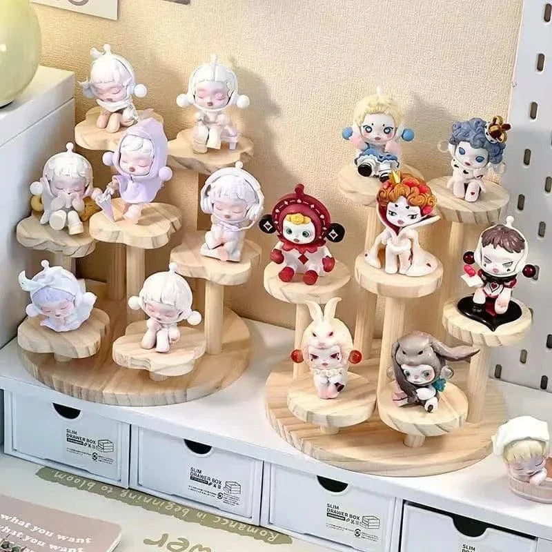 Wooden Display Riser Stand – 3-Tier Organizer Shelf for Figures & Decor