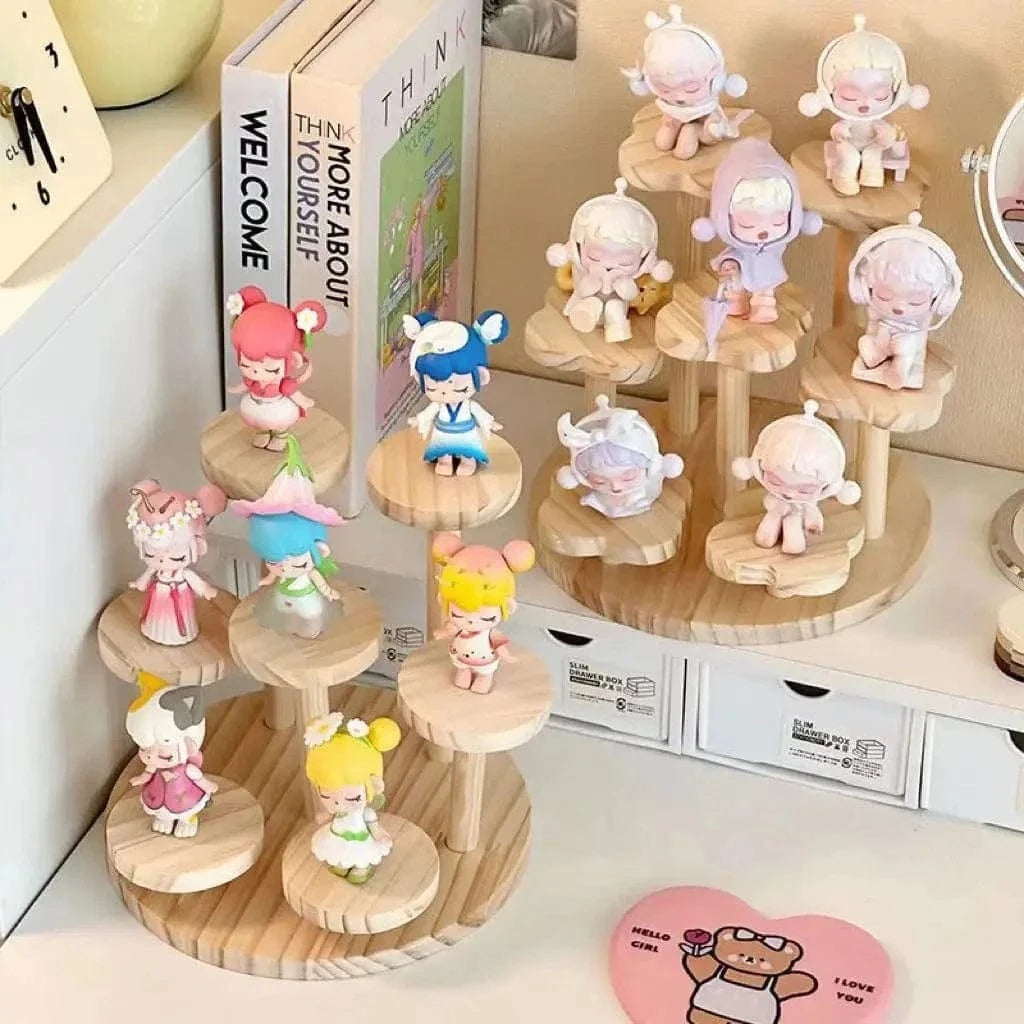 Wooden Display Riser Stand – 3-Tier Organizer Shelf for Figures & Decor